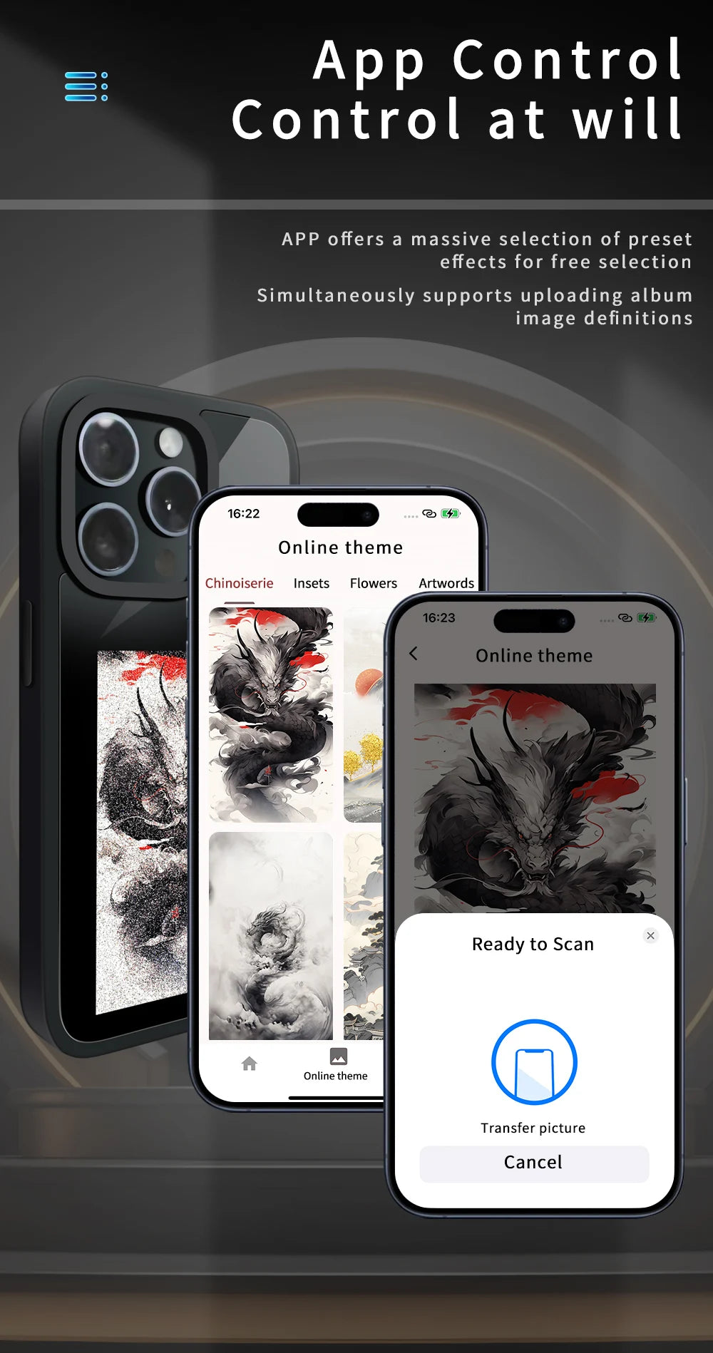 New Designer NFC Smart E Ink Screen Display Smart NFC Phone Cases for iPhone 13 14 15 Pro Max DIY Tidesmit