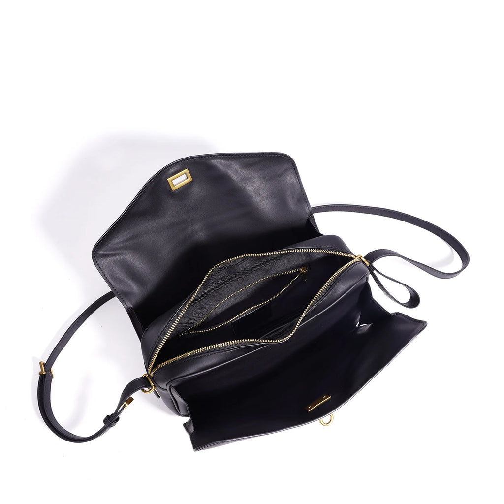Early Spring 2026 High End Top Layer Cowhide Women Crossbody Bag Minimal Luxury Lightweight Shoulder Handbag