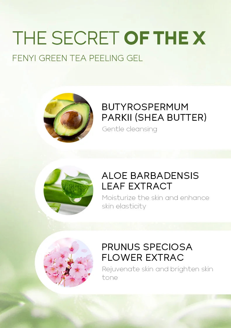 Facial Exfoliating Peeling Gel | Deep Pore Cleansing with Green Tea Scrubs Treatments Tidesmit