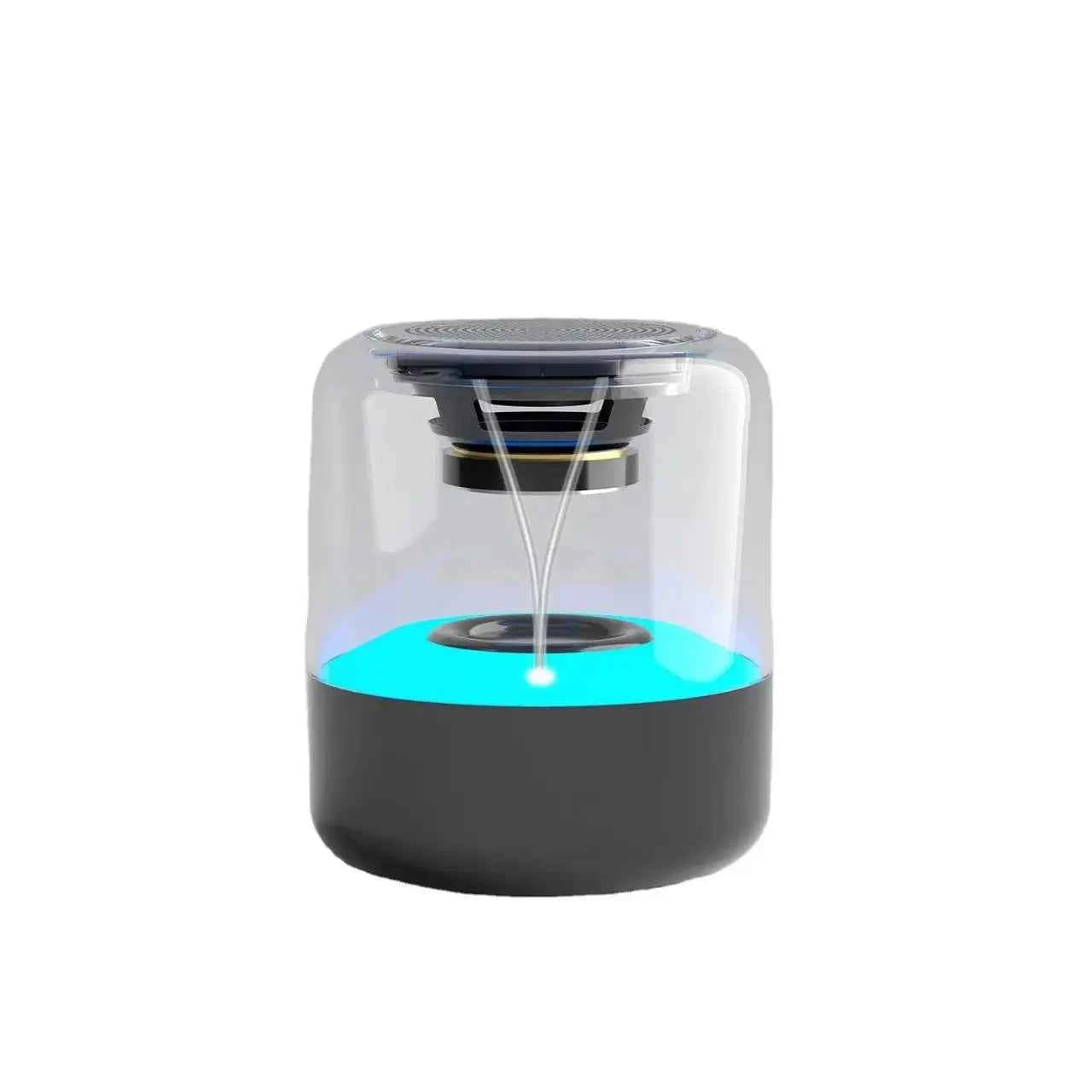 2024 High Quality Portable RGB Wireless Subwoofer BT Speaker USB Computer DJ Outdoor Parties Hot Sale Transparent Speaker Black My Store