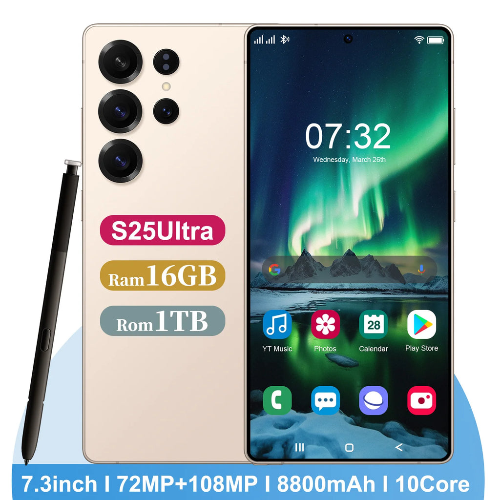 S25 Ultra 5G Smartphone 512GB - 8800mAh Dual SIM Unlocked Tidesmit