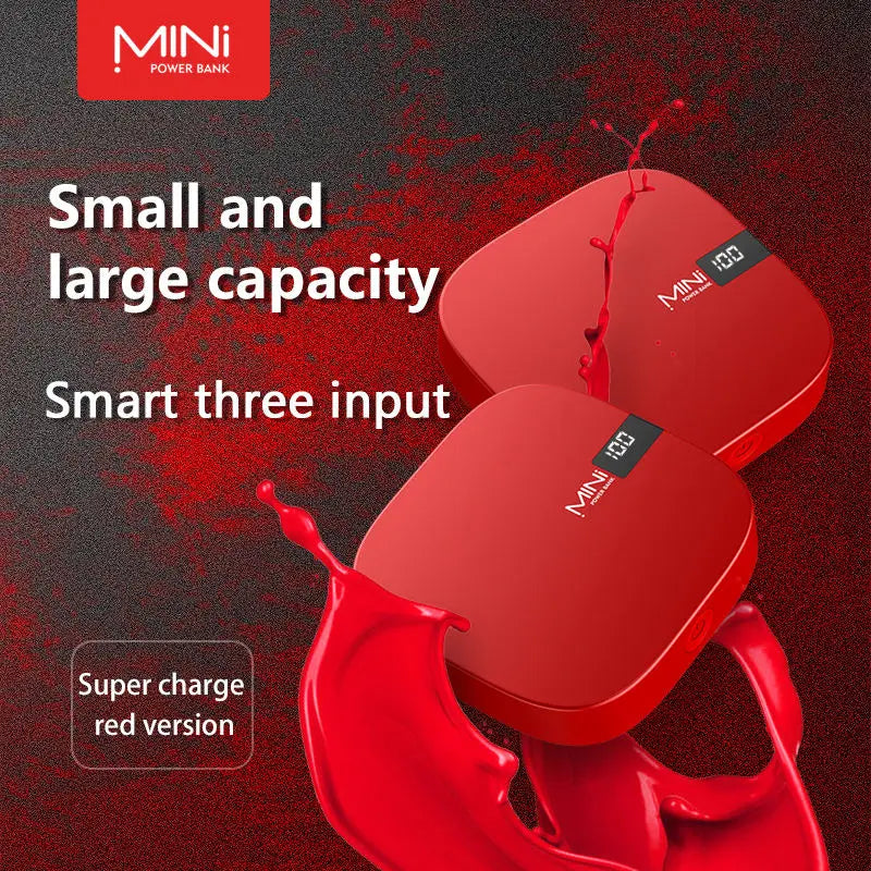 High Quality 10000mah Mini Battery Backup Power Bank Pour Telephone Portable Mobile Charger Led Display Powerbank for Cell Phone Tidesmit