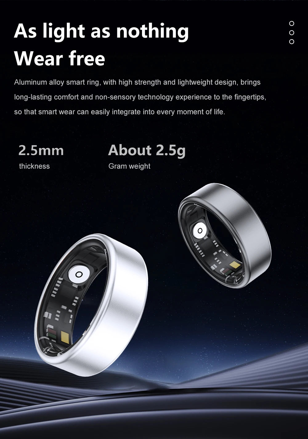 Smart Ring SR06 5ATM Silver Gold Fitness Tracker App Control Heart Rate Blood Oxygen Pressure Sleep Step Distance Monitor for Tidesmit