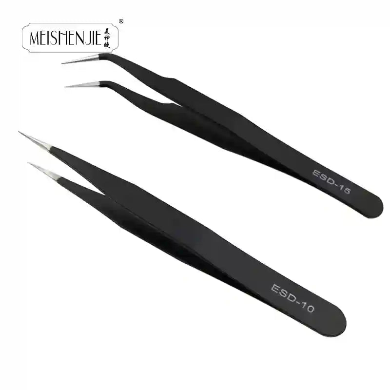 MEISHENJIE 1PC Stainless Steel Curved Straight Eyebrow False Eyelash Tweezers Nail Art Extension Makeup Tool Eeyelashes