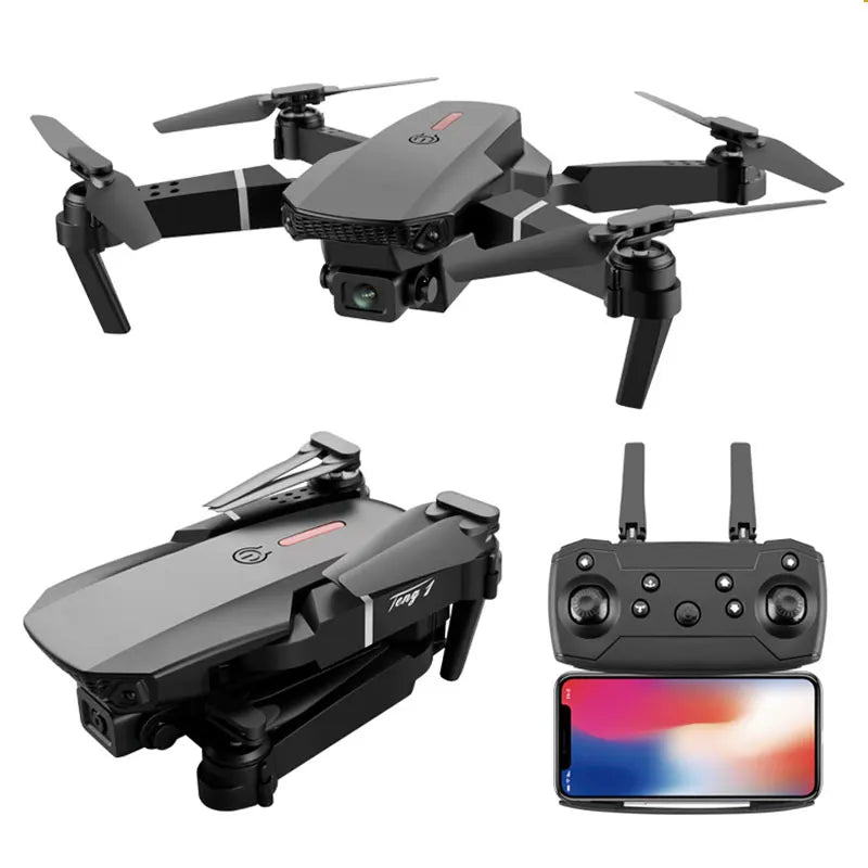 E88 Pro Drone With Wide Angle HD 4K Dual Camera Height Hold Wifi RC 100 Meters Foldable Quadcopter Dron Toys Tidesmit