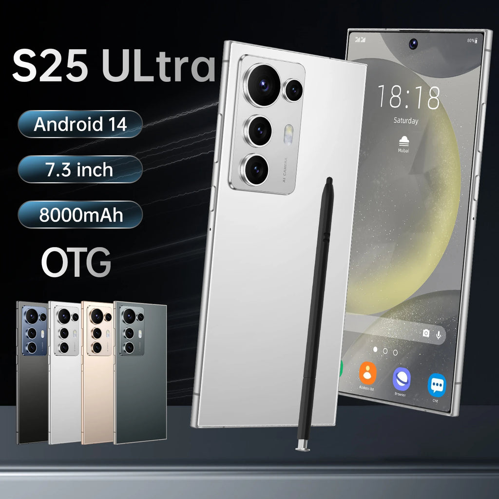 Original S25 Ultra 5G Smart Phone 7.3 Inch 16GB+1TB Dual Card Android14 Unlocked 72+108MP HD Camera Gaming Phone in Spanish Tidesmit