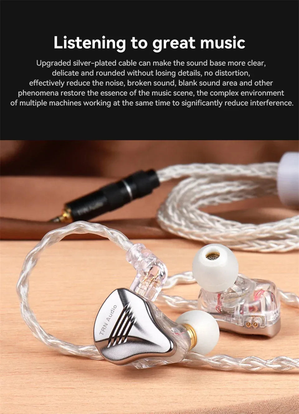 Tidesmit 8-Core OFC Silver Plated HiFi Upgrade Cable for IEMs Tidesmit