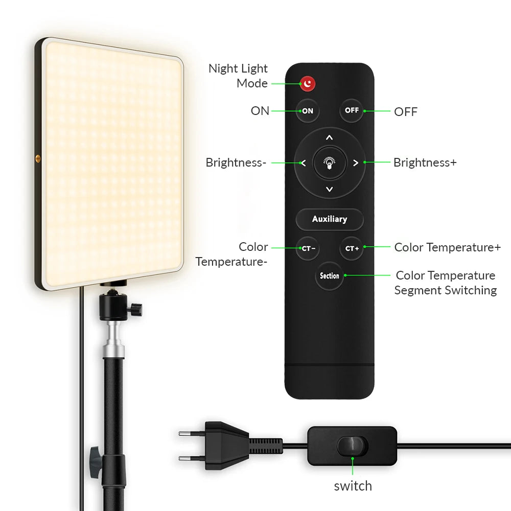 LED Video Light Panel for Content Creation - Adjustable Color Temp Tidesmit