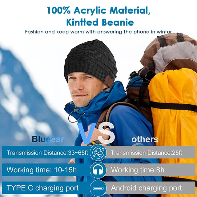 2023 Factory Fashion Winter Warm Bt Smart Beanie Custom Music Hat With Wireless Music Headphone Tidesmit