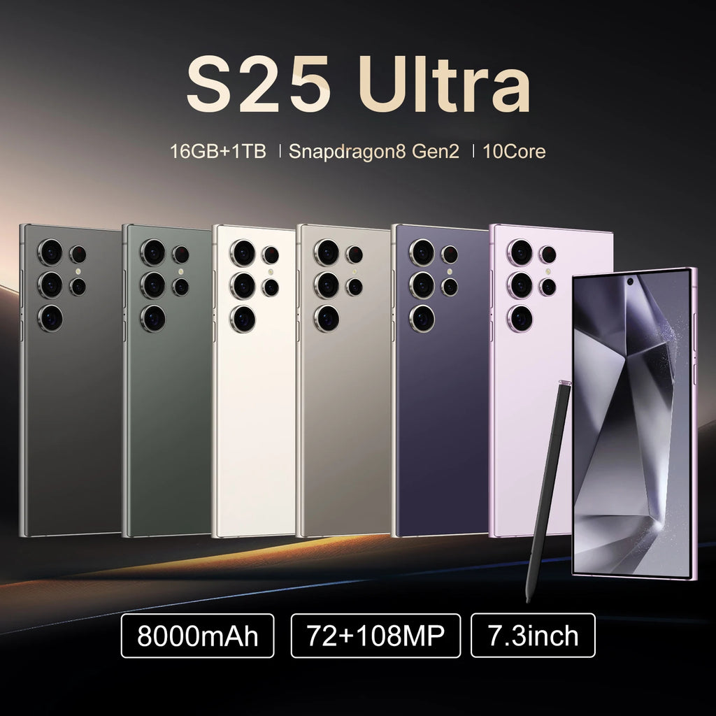 Tidesmit S25 Ultra 5G smartphone side view showing sleek premium design and high-resolution camera lens module.