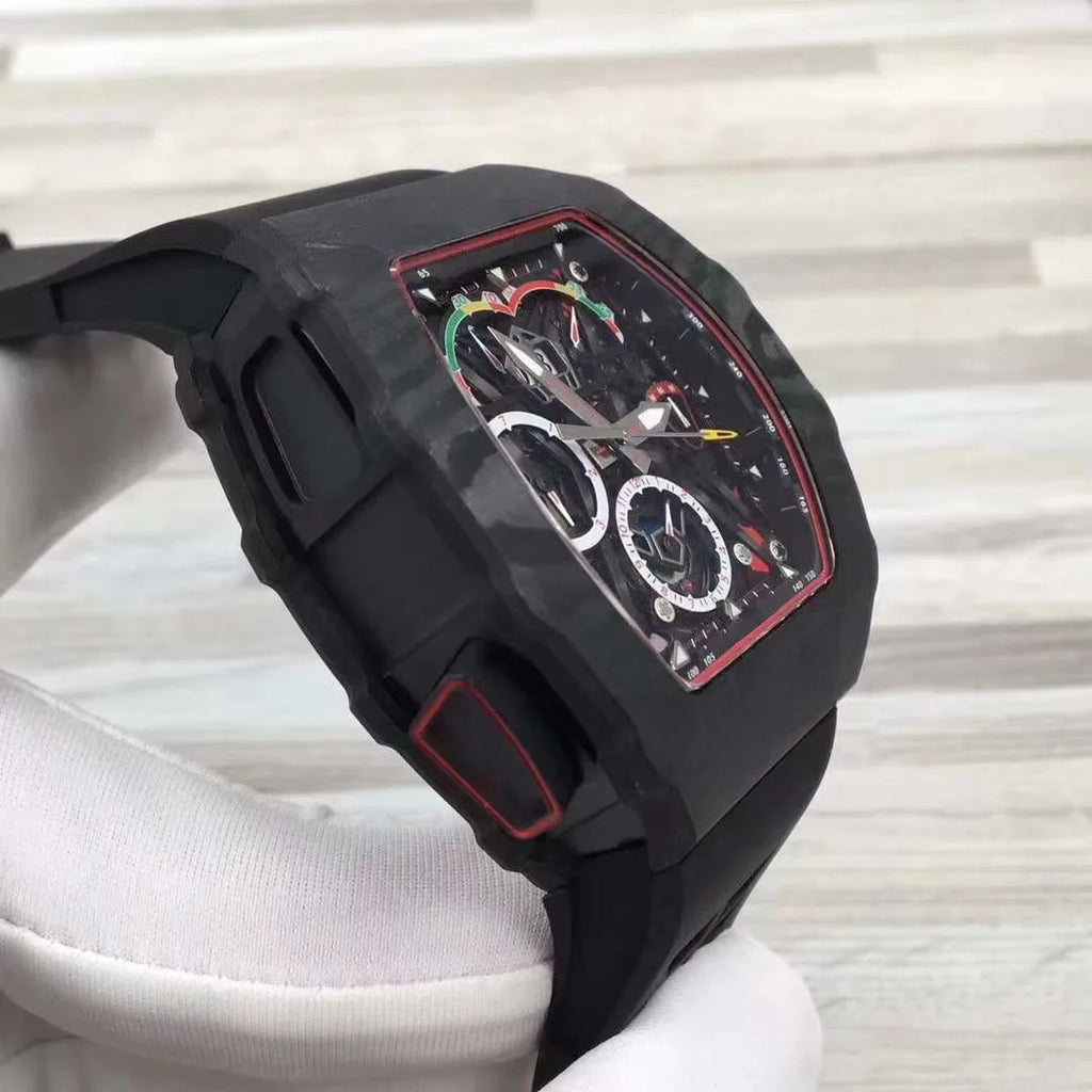 Hot Selling Black Color Waterproof Watch with Fully Automatic Mechanical Movement, Luxurious Men's Mechanical Watch