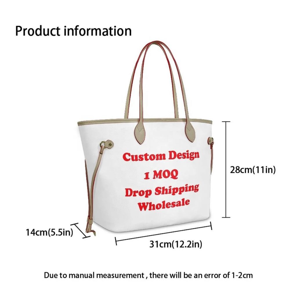 White leather tote designer handbag with tan trim, long shoulder straps, and custom Ohia Lehua floral print design.