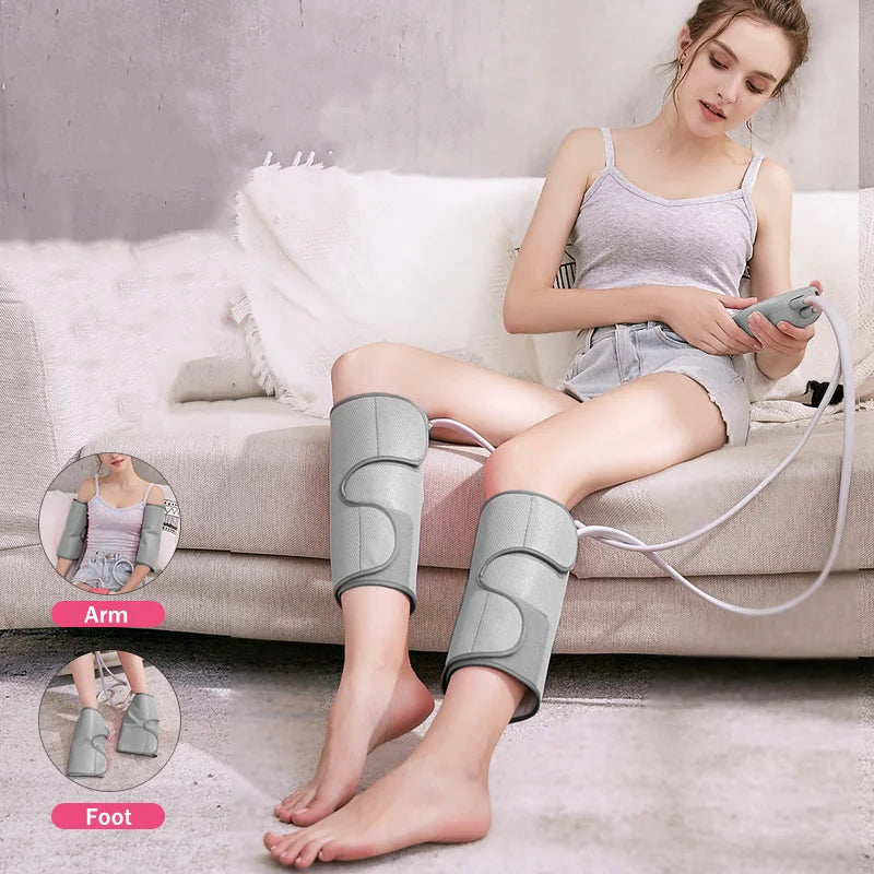 Leg Massager for Circulation - Air Compression Calf Relief Device Relaxation Treatment Gray Tidesmit