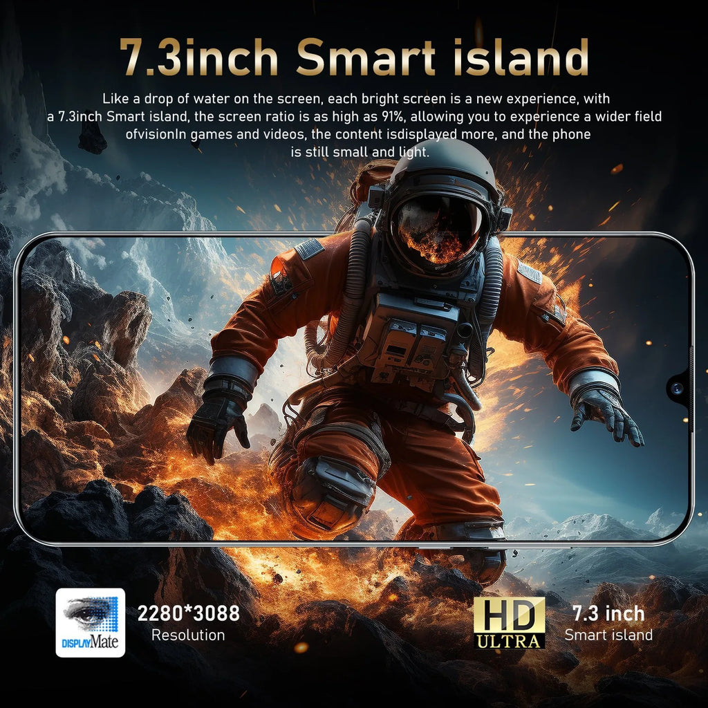 New 5g Smartphone Pova 5 Pro Cross-border Mobile Phones 7.3 Inch Incell Screen 2+16G Foreign Trade Smart Phone Tidesmit