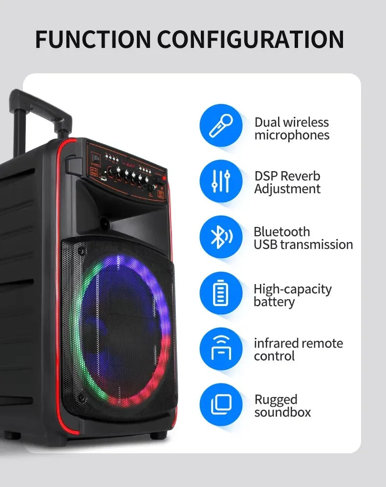 2024 Best Seller Rechargeable Led-light-dancing-speaker Flash Led Light Music Lamp Party Speaker with Led Disco Light My Store