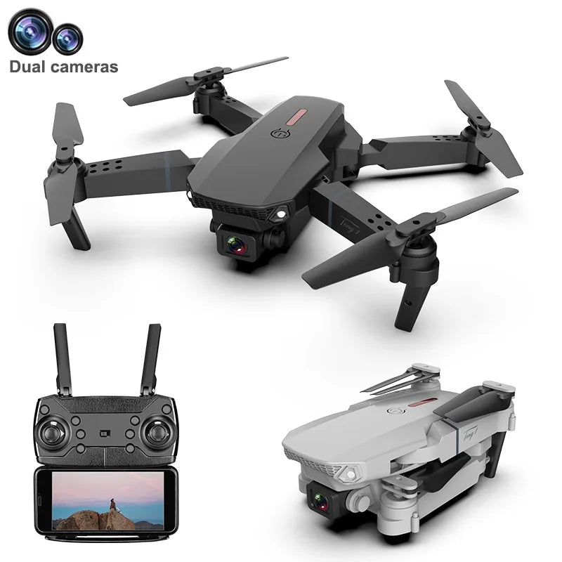 E88 Pro Drone With Wide Angle HD 4K Dual Camera Height Hold Wifi RC 100 Meters Foldable Quadcopter Dron Toys Tidesmit