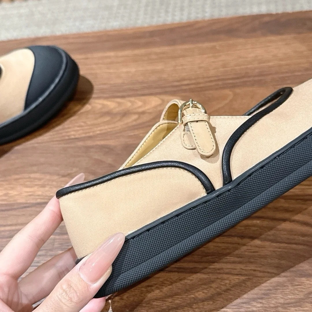 2026 Summer Retro Mary Jane Shoes for Women Red Flat leather Upper with Slip-On Closure Lightweight Design
