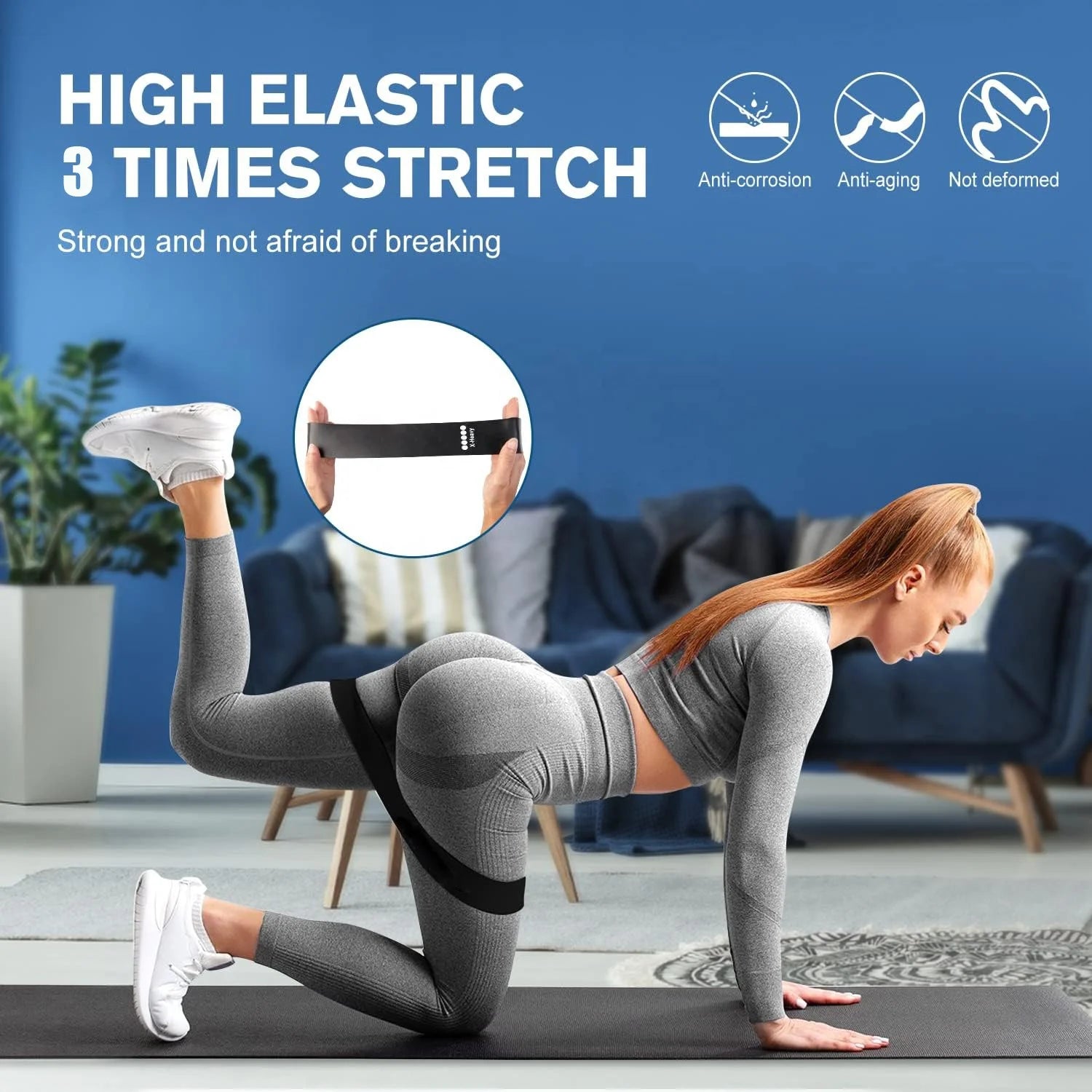 Rubber Elastic Loop Resistance Bands Yoga Gym Workout Bands Fitness Accessories Hip Booty Exercise Bands Factory Latex 5 in 1 Tidesmit