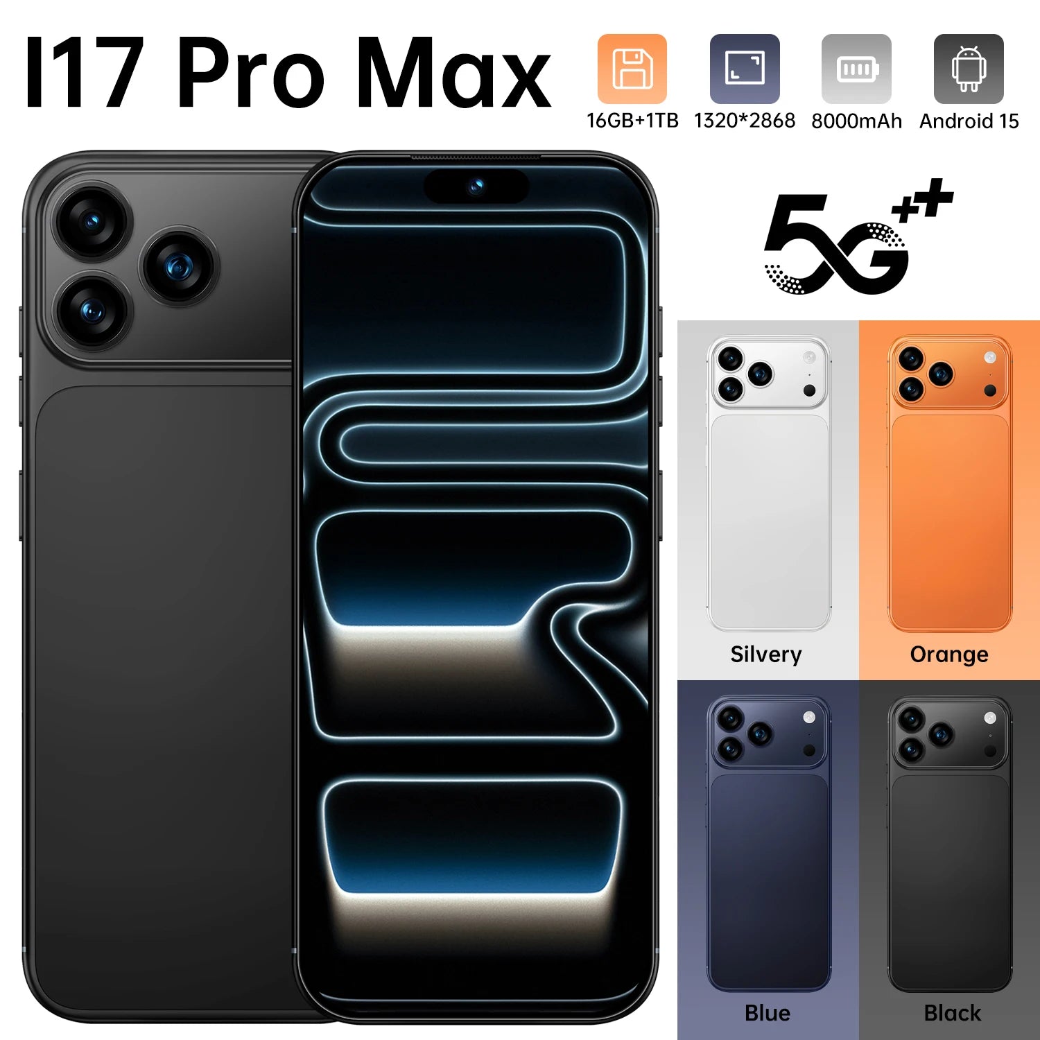 I17 Pro Max unlocked Android smartphone from China, brand new mobile device for wholesale, gallery view 8