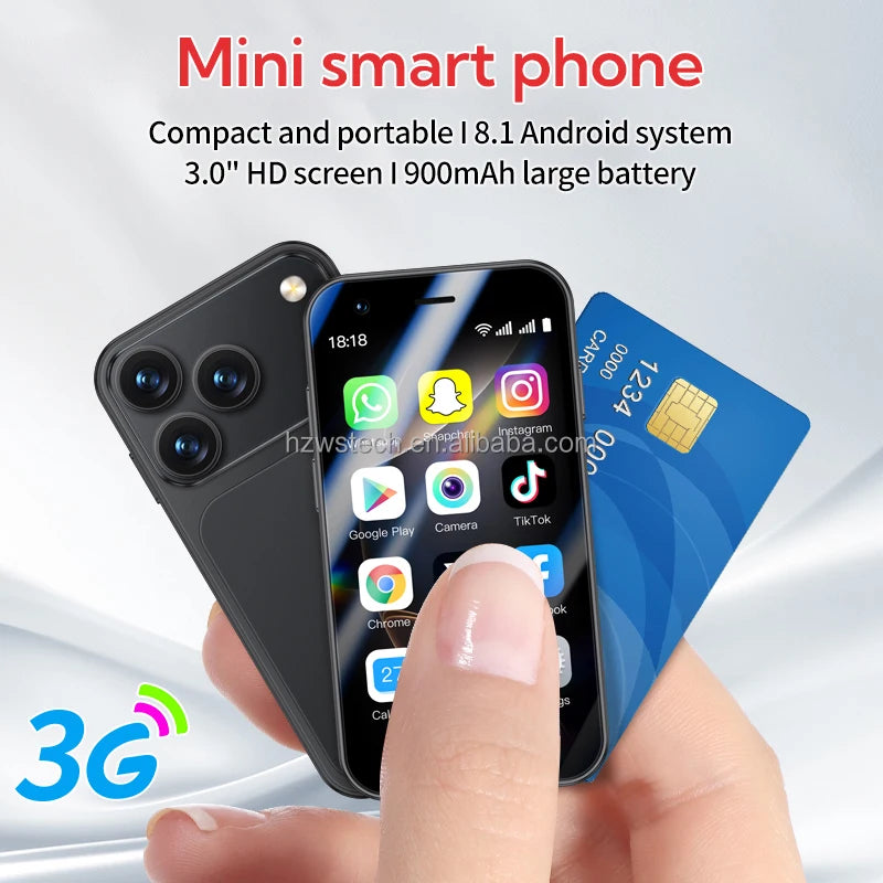 Mini Android 8.1 3G Smartphone - 3.0 Inch Dual SIM Unlocked Tidesmit