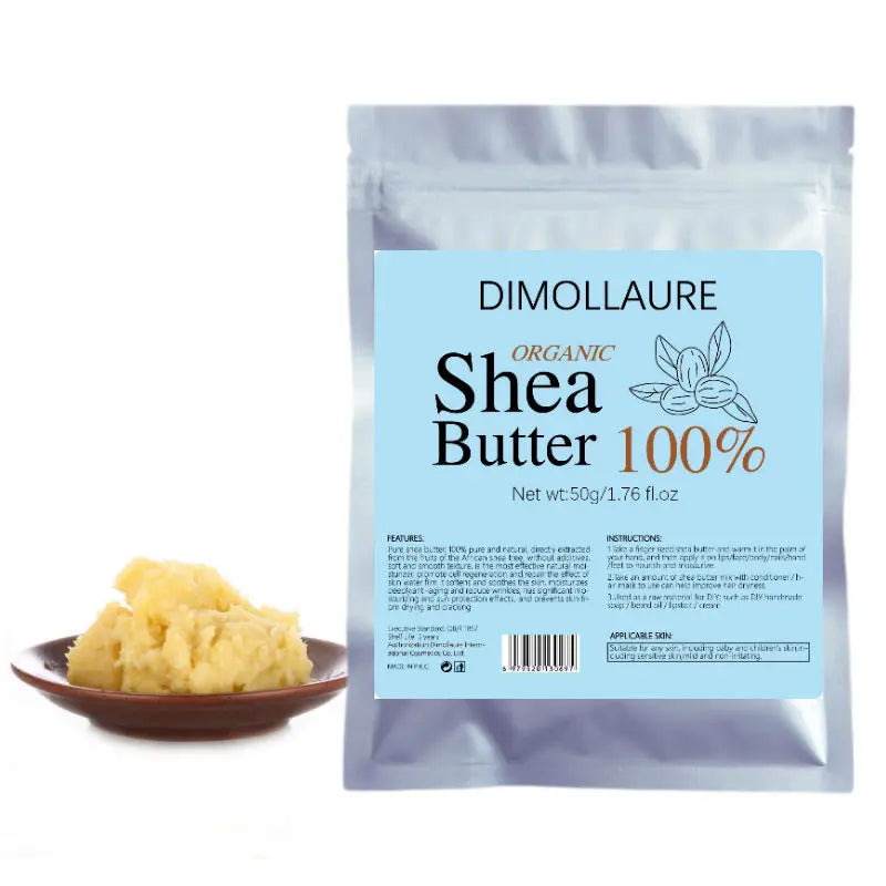 100g Dimollaure Unrefined Natural Shea Butter Organic Skin Care Moisturizing Body Massage Hair Care Essential Oil Carrier Oil