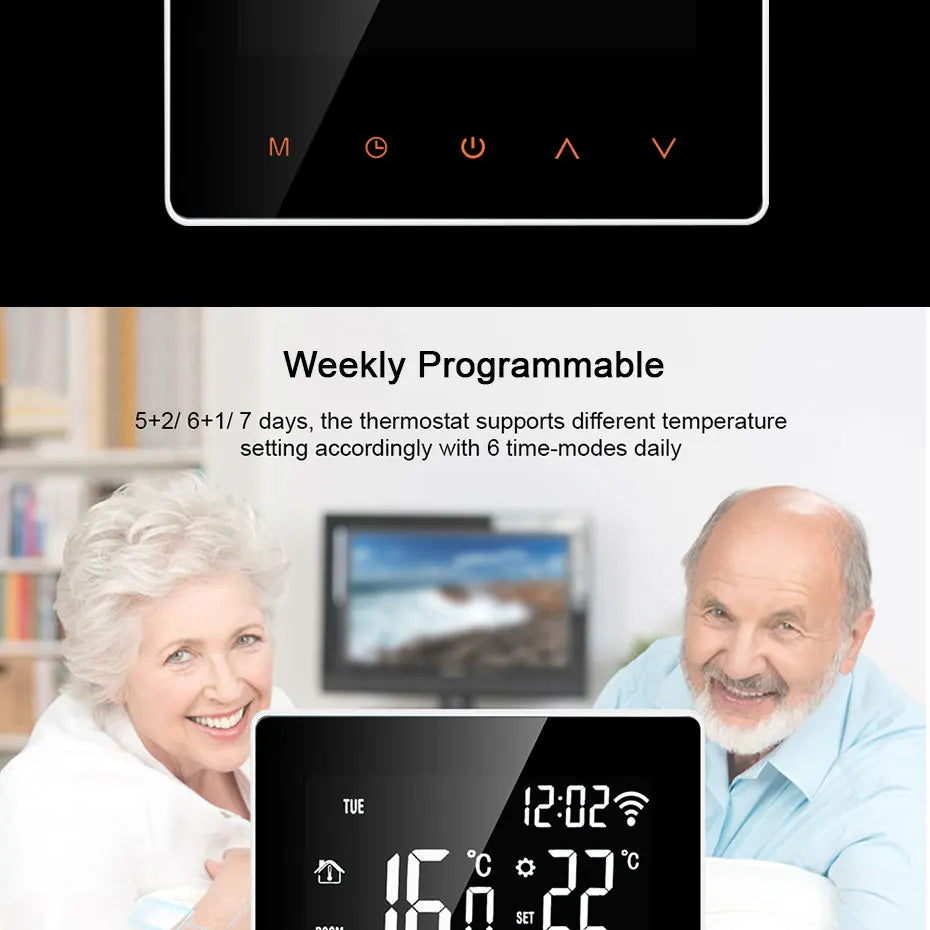 AVATTO WiFi Smart Thermostat, Electric Floor Heating Water/Gas Boiler Temperature Remote Controller for Tuya Google Home, Alexa
