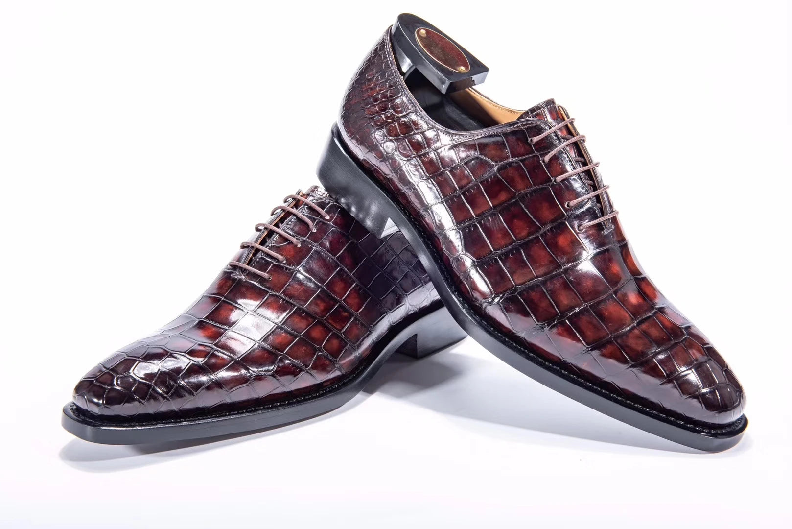Goodyear Welt Mens Formal Shoes Luxury Customize Dress Shoes Men Leather Laces Genuine Crocodile Leather Wedding Shoes for Men