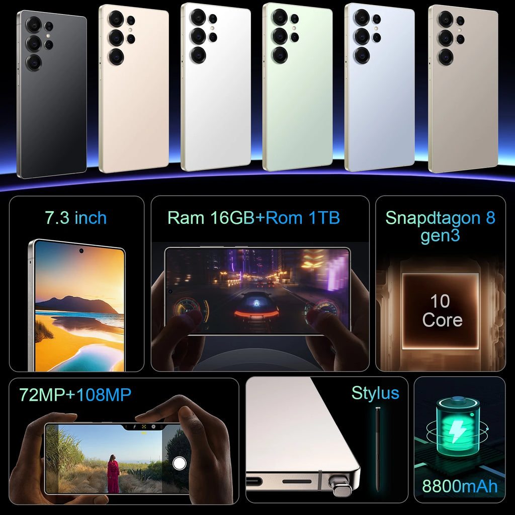 S25 5G Smartphone, 108MP Camera, 128GB Storage - Tidesmit Essential Tidesmit
