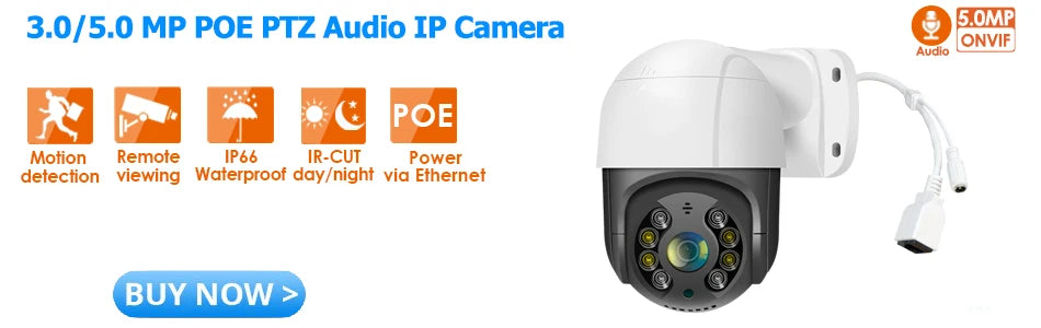 XMEYE 8MP 4K 2.8MM lens POE Wired IP ONVIF H.265 Audio Record CCTV Face Detection Waterproof IP66 Outdoor Security Video Camera