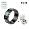 SR08 Smart Ring with Charing Box Heart Rate Sleep Tracker Smartring Sport Modes Digital Display Smart Ring for IOS Android Black SR08 with Charging Box Tidesmit