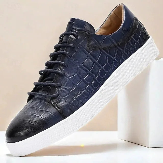 Fast Delivery Luxury Lace-up Business Formal Casual Plus Size Men's Leather Sneakers
