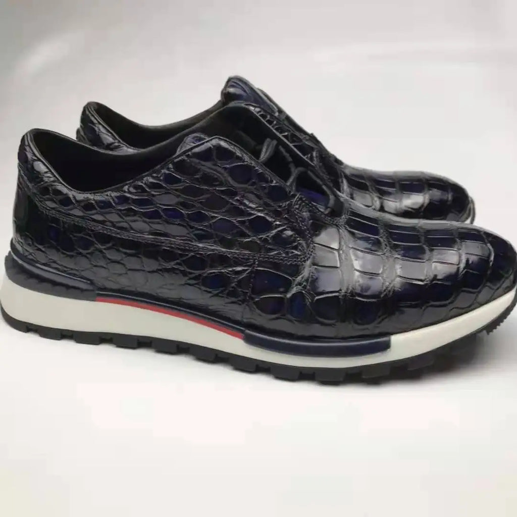 Goodyear Welt Office Women's Walking Shoes Decent Alligator Woman Shoes Sneakers Top Quality Crocodile Leather Luxury Men Shoes