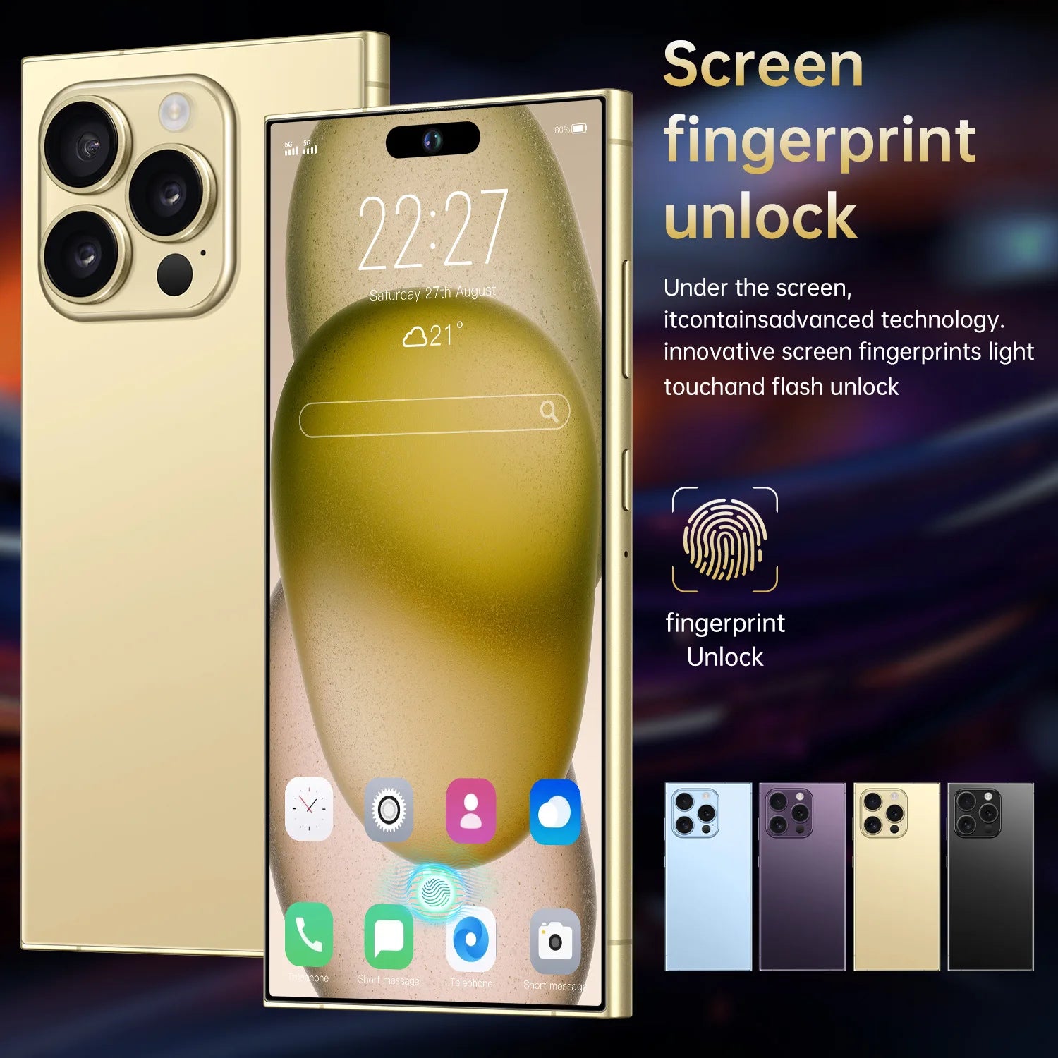 Tidesmit S25Ultra 7.3-inch smartphone with built-in stylus, eight-core processor, and 20MP camera for mobile tasks.