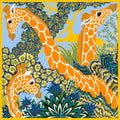 Luxurious 90*90cm Square Three Graces Digital Printed Silk Scarf Gift for Women's Skin Friendly Elegant Fashion Accessory