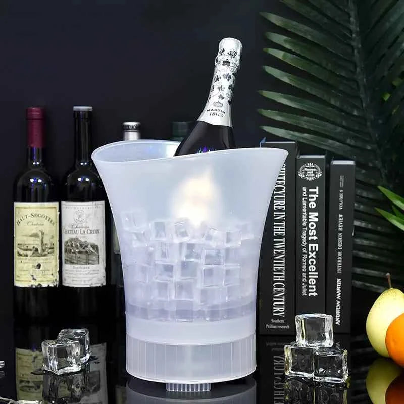 Ice Bucket Wireless 360 Stereo Surround for Beach for Party, Wedding, KTV Portable Speaker with LED Light Show Ice B White My Store
