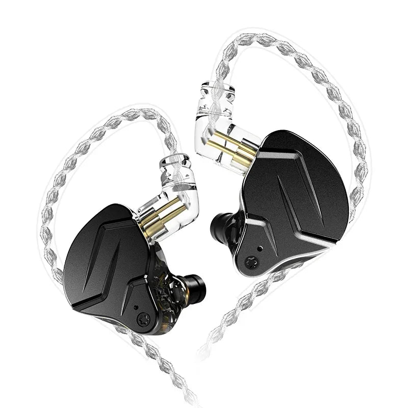 Wired In-Ear Monitors with Mic - Hybrid HiFi Bass Audio | Tidesmit BlackNoMic Tidesmit