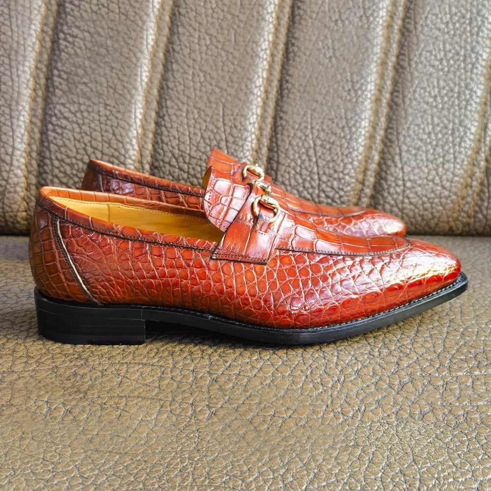 New Design Goodyear crocodile Leather Italian Men Shoes High Quality Loafers Customized Alligator Party Dress Casual Men Shoes