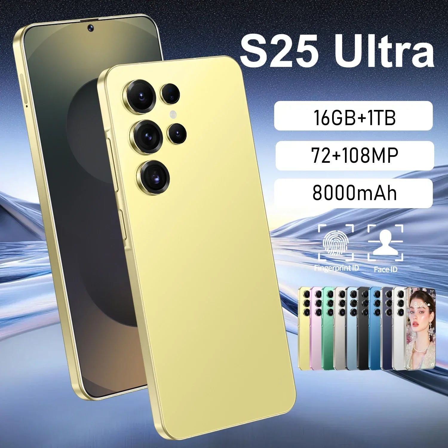 Smart Phone 2025 Cellphone S25 Ultra 7inch Unlocked Dual Card 5G Phones Android 14.0 Mobile Phones Tidesmit