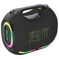 ZEALOT ZE01 120W Wireless Speakers with Subwoofer, IPX6 Waterproof RGB Light, Deep Bass, TWS/TF/AUX/EQ Outdoor for Party Beach Black plastic 1.65''*2 My Store