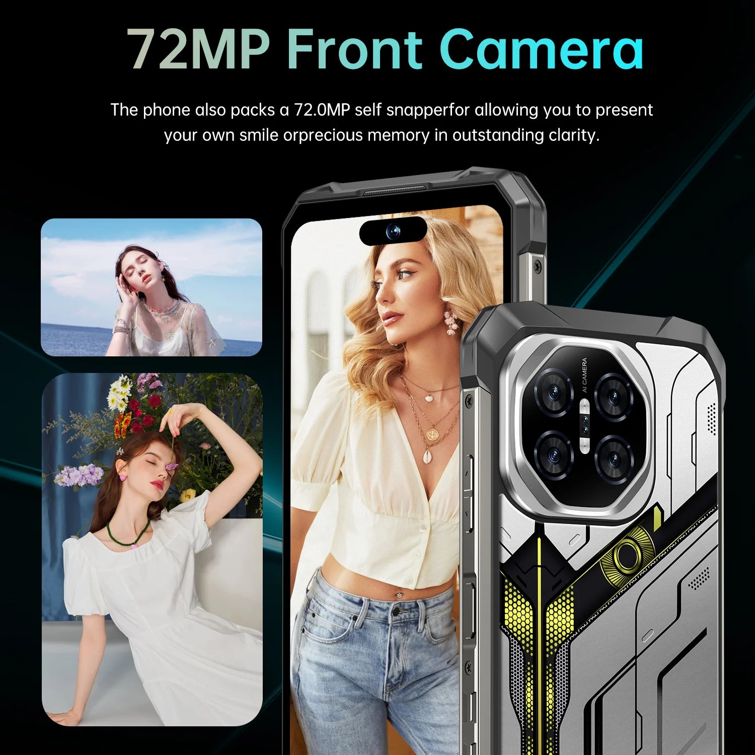 Tidesmit X27 Ultra 5G smartphone in black with 7.2 inch display 12GB RAM and 512GB storage for multitasking