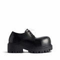 Extra Round Toe Lace-up Metal Logo Winter Dress Shoes Luxury Unisex Calf Leather Men Alaska Boots Men Stomper Chunky Derby Shoes