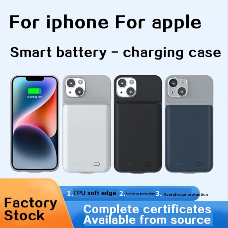 Power bank charger-For Iphone for Apple 16 15 14 Promax Large Capacity Portable Soft Edge Mobile Phone case Back Clip Battery Wireless Power Bank Tidesmit