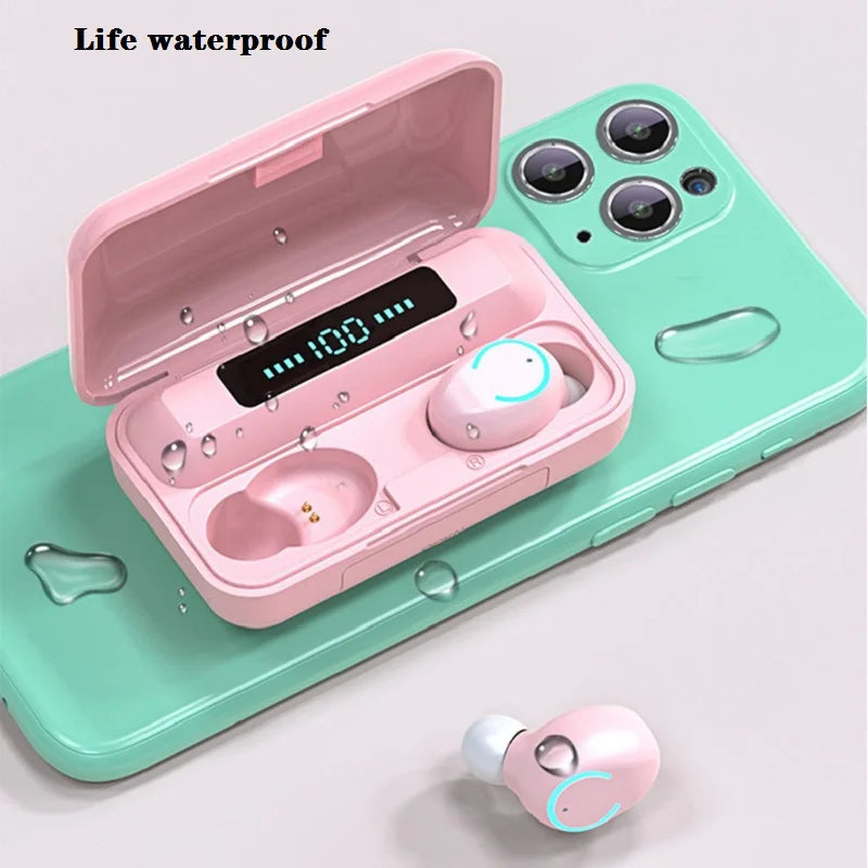Trending Products 2024 New Arrivals 2 in 1 2000mah Battery LED Powerbank 5.0 Earphone Wireless Earbuds TWS F9 Tidesmit