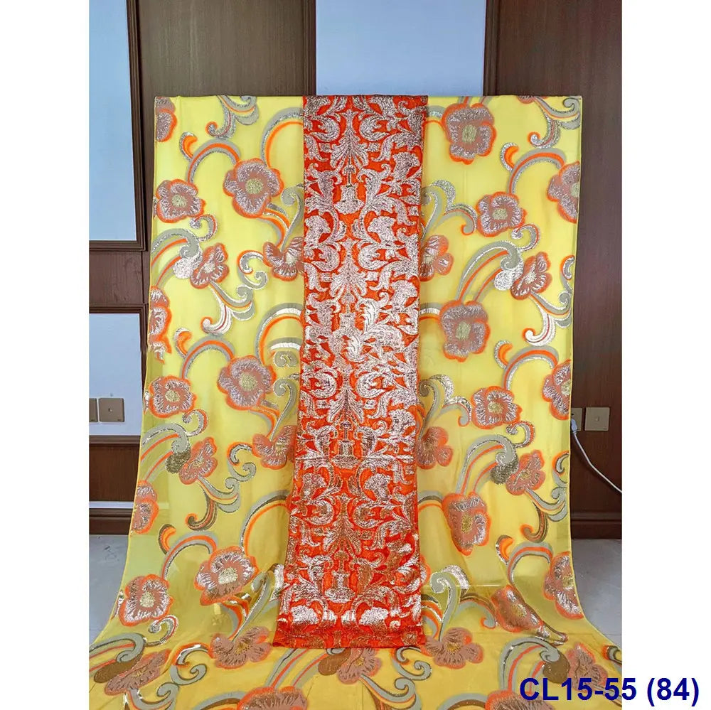 Lisami RTS Luxury Silk Fabric Elegant Multi-Color 3D Metallic Handcut for Dresses Weddings and Curtains