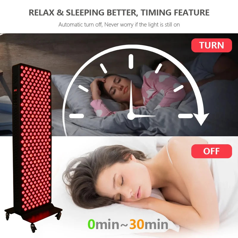LED Red Light Therapy Panel with Stand Near Infrared Therapy Lamp Devices for Body Pain Relief and Skin Care