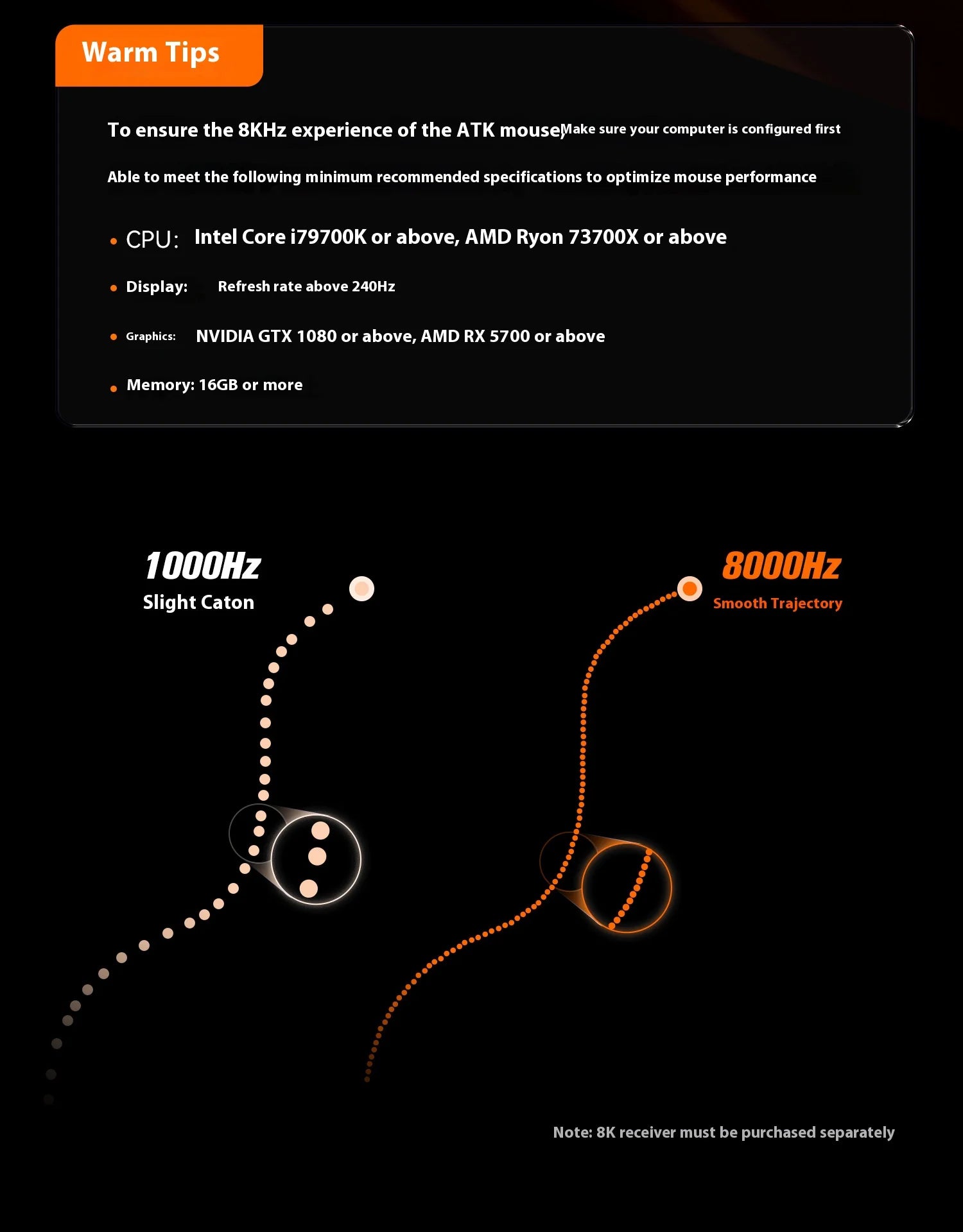 ATK A9 PLUS ULTRA Series Mouse Dual 8K Wireless Mouse Bluetooth Lightweight PAW3950 Ultra Nordic52840 E-sports Mice Gift