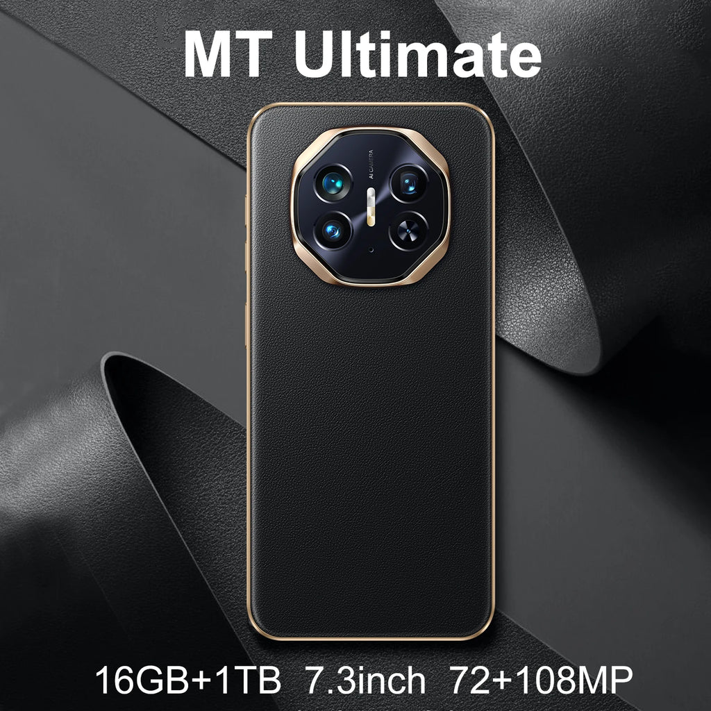 Factory 5G smartphone with 7.3 inch 2K display 16GB RAM 1TB storage and 8000mAh battery view from angle