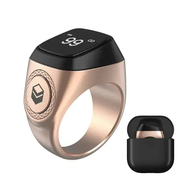 Zikr Ring M02 Metal Counter Muslim Smart Ring with Tasbih Azan Zikr Ring with Charging Case Tasbeeh Counter Tidesmit
