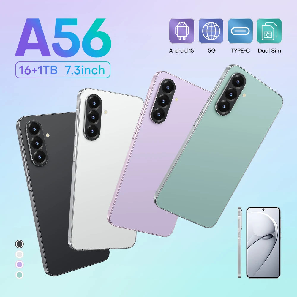 A56 5G Smartphone, 16GB RAM, 1TB Storage, Dual SIM - Tidesmit Tidesmit