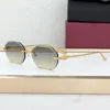 2026 New Luxury Titanium Frameless Polygon Casual Unisex Sunglasses UV400 Protection Outdoor Light Weight Gradient Gold Green